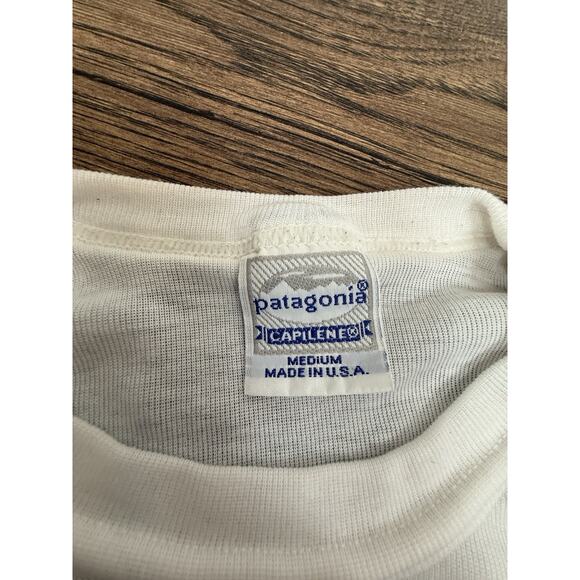 Vintage Patagonia Capilene White Label Base Layer Shirt Pants White Sz Medium - Picture 3 of 9